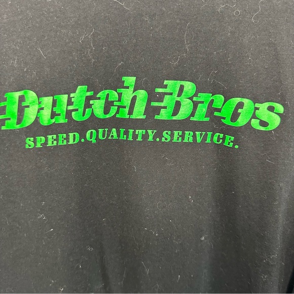 Dutch Bros Black MEDIUM “Speed. Quality. Service” w/Green Tee DB 1992 - Picture 4 of 5
